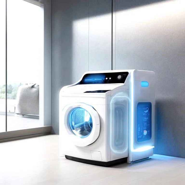 washvero AI washer scanning fabric